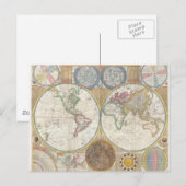Postale Carte du monde vintage (Devant / Derrière)