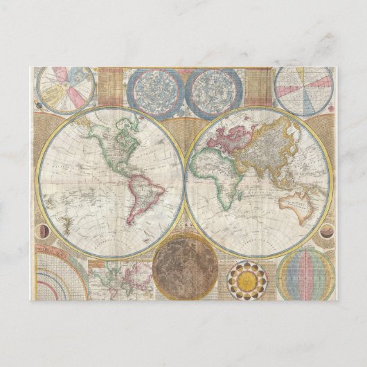 Postale Carte du monde vintage (Devant)