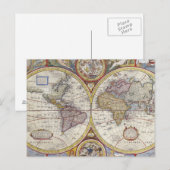 Postale Carte du monde Vintage 1626 (Devant / Derrière)