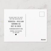 Postale Carte du monde Voyage Destination Mariage Enregist (Dos)