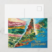 Postale Carte du New Hampshire (Devant / Derrière)