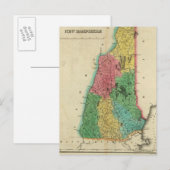 Postale Carte Du New Hampshire (Devant / Derrière)