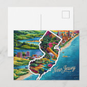 Postale Carte du New Jersey (Devant / Derrière)