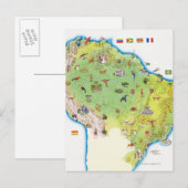 Postale Carte du nord de l'Amérique du Sud (Devant / Derrière)