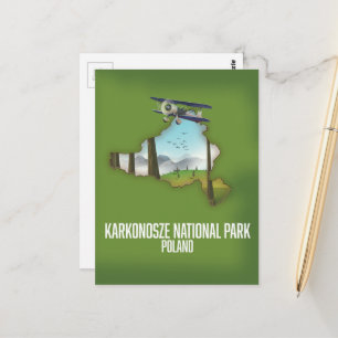 Postale Carte du parc national de Karkonosze en Pologne