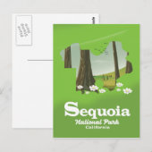 Postale Carte du parc national de Sequoia (Devant / Derrière)