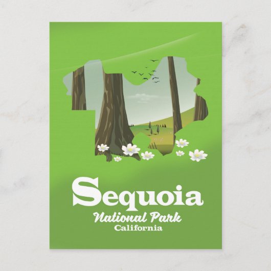 Postale Carte du parc national de Sequoia (Devant)