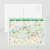 Postale Carte du parc national des Great Smoky Mountains (Devant / Derrière)