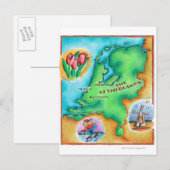 Postale Carte du Pays-Bas (Devant / Derrière)