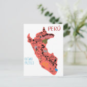 Postale Carte du Pérou illustrée (Debout devant)