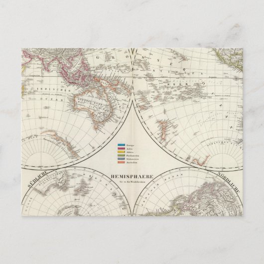 Postale Carte du Planiglob der Erde Atlas (Devant)