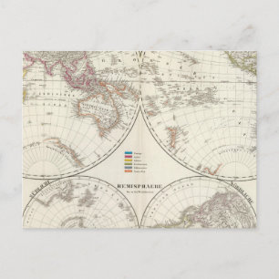 Postale Carte du Planiglob der Erde Atlas