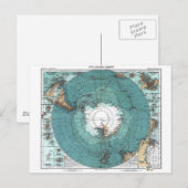 Postale Carte du pôle Sud (Devant / Derrière)