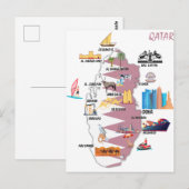 Postale Carte du Qatar Attraits touristiques (Devant / Derrière)