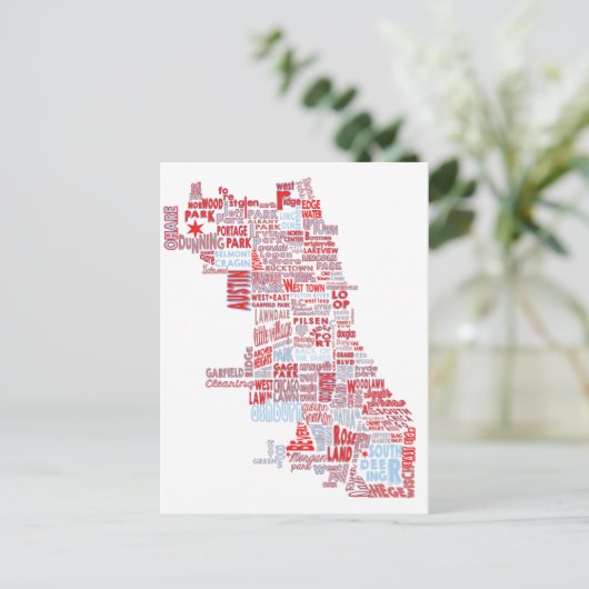 Postale Carte du quartier de Chicago (Debout devant)