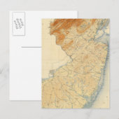 Postale Carte du relief du New Jersey (Devant / Derrière)