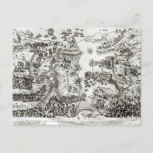 Postale Carte du siège de Malte en 1565 (Devant)