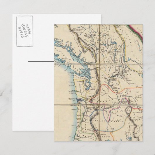 Postale Carte du territoire de l'Oregon 2 (Devant / Derrière)