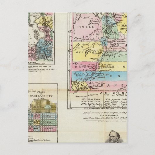 Postale Carte du territoire de l'Utah (Devant)