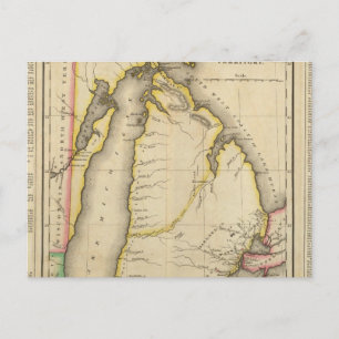Postale Carte Du Territoire Du Michigan