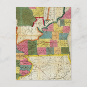 Postale Carte du territoire du Wisconsin colonisé