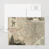 Postale Carte du Texas aux frontières du comté (Devant / Derrière)