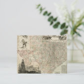 Postale Carte du Texas aux frontières du comté (Debout devant)