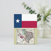 Postale Carte du Texas et drapeau de l'État (Debout devant)