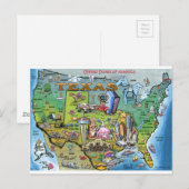 Postale Carte du Texas États-Unis (Devant / Derrière)