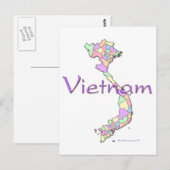 Postale Carte du Vietnam (Devant / Derrière)