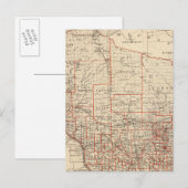 Postale Carte du Wisconsin, montrant les circonscriptions (Devant / Derrière)