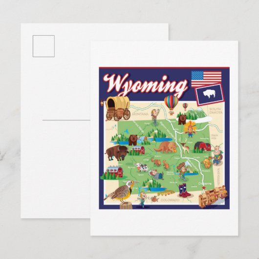 Postale Carte du Wyoming (Devant / Derrière)