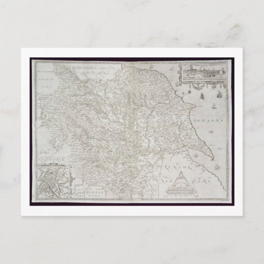 Postale Carte du Yorkshire, gravée par William Web, publie (Devant)