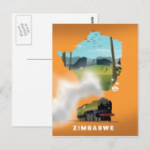 Postale Carte du Zimbabwe affiche illustrée (Devant / Derrière)