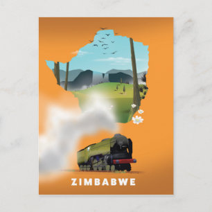 Postale Carte du Zimbabwe affiche illustrée