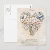 Postale Carte d'un coeur de femmes (Devant / Derrière)