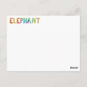 Postale Carte éléphante (Dos)
