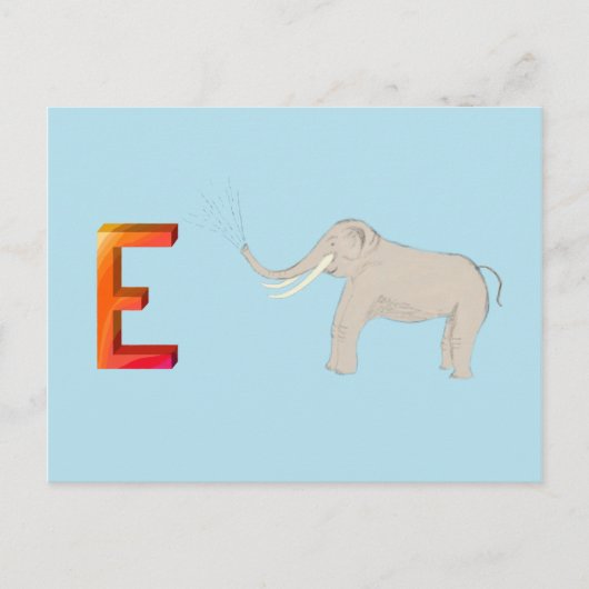 Postale Carte éléphante (Devant)
