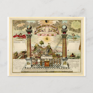 Postale Carte emblématique maçonnique Freemason