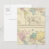 Postale Carte en couleur du monde (Devant / Derrière)
