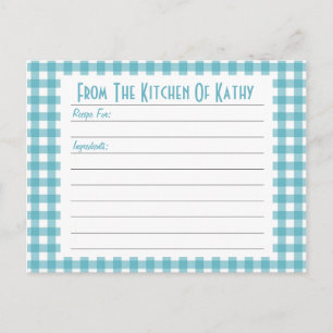 Postale Carte En vichy recette bleue