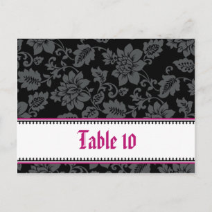 Postale Carte Endroit Écrite Black Floral Hot Pink Stripe