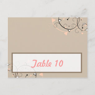 Postale Carte Endroit Écrite Coral clair Rose/Brown