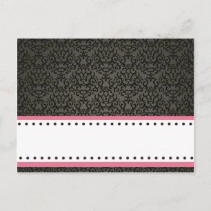 Postale Carte Endroit Écrite Damas/Grilles Pink Crown Blac