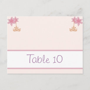 Postale Carte Endroit Écrite Lanterne/Fleurs Rose Violet