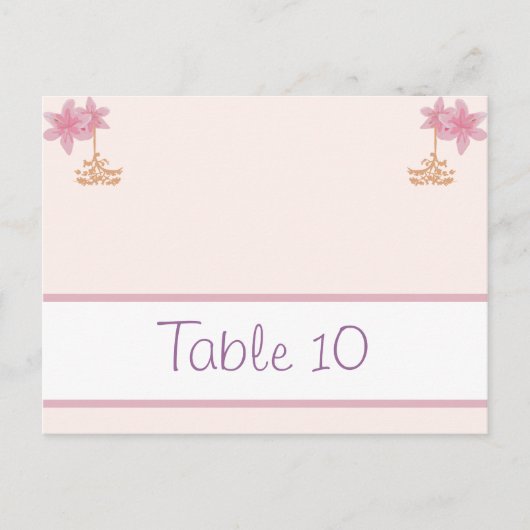 Postale Carte Endroit Écrite Lanterne/Fleurs Rose Violet (Devant)