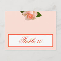 Carte Endroit Écrite Pink/Peach Rose avec Feuille 