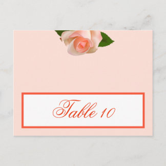 Postale Carte Endroit Écrite Pink/Peach Rose avec Feuille