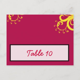 Postale Carte Endroit Écrite Points Hot Rose/Yellow Swirls