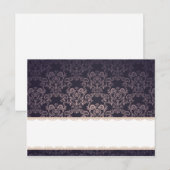 Postale Carte Endroit Écrite Profond Purple Damask (Devant / Derrière)
